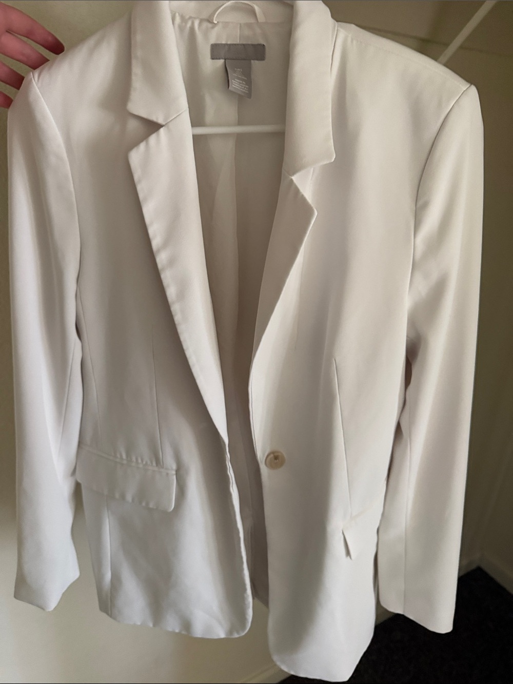 H&M White Single-Button Women's Blazer